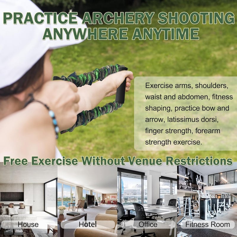 AzReference Archery Bow Trainer, 25 45 55 Lbs Archery Band Draw Exerciser Training, Rubber Strength Training Bands for Recurve Bow Compound Shooting Beginner Experts - Image 5